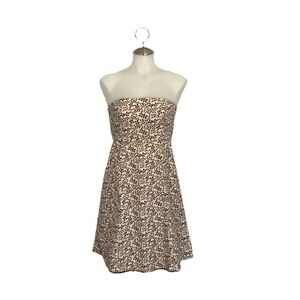 GAP Strapless Dress with purple and Cream Pattern